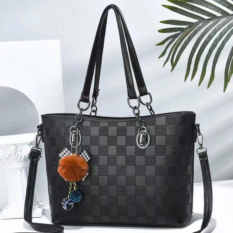 Black Leather Handbag for ladies 993-5