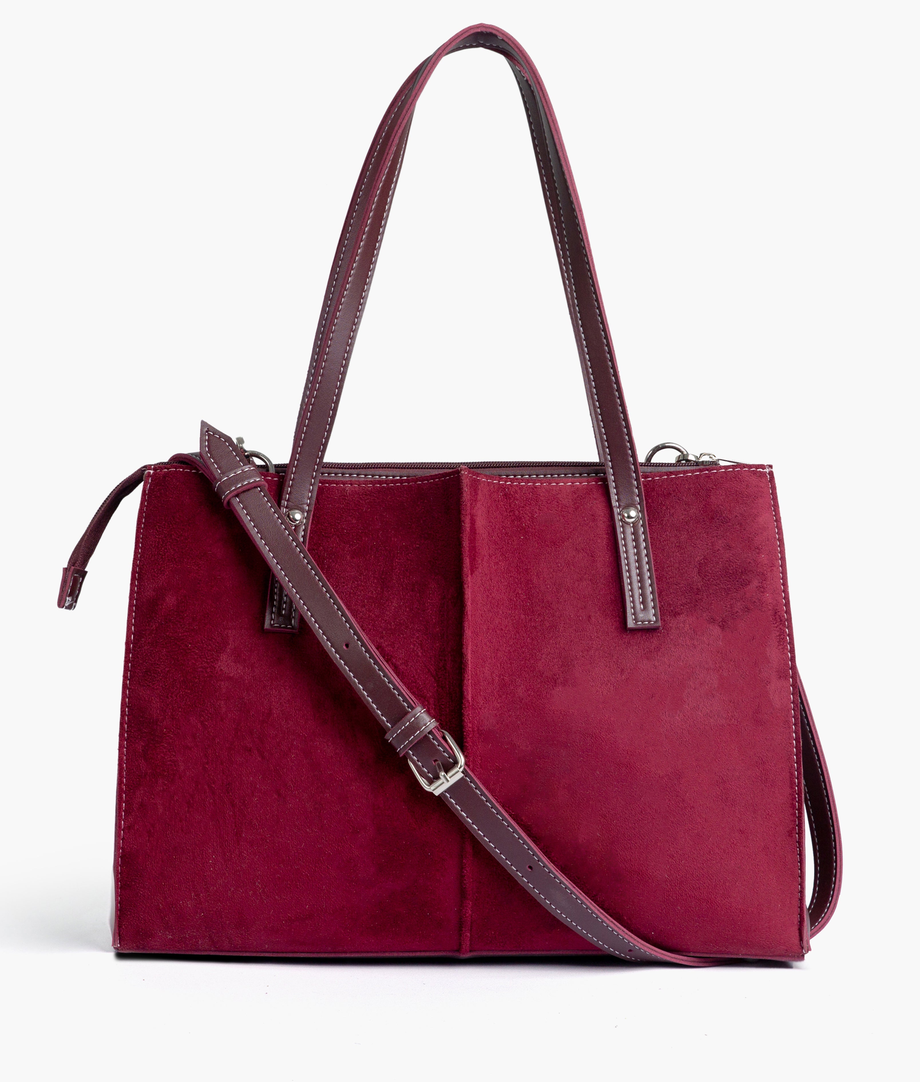 Maroon Velvet Tote Bag 561 GALAXY BAGS