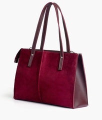 Maroon Velvet Tote Bag 561 GALAXY BAGS