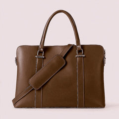 Brown LEATHER LAPTOP BAG FIT 15.6 INCH. LAPTOP BAG FOR MEN & WOMEN 610 GALAXY BAGS