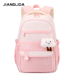 Kids' School Backpack without KeyChain - Cute Plaid Design for Girls ZK402 ( Best For Playgroup to 4th Class)