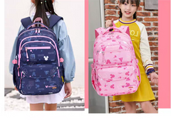 Kids' Blue Cartoon Backpack for Girls - Spacious School & Daypack HD11796 ( Best For Playgroup to 3rd Class)