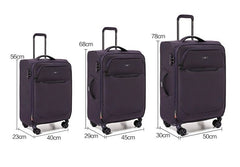 Purple Goby London Carry-On Luggage Suitcase 3Pcs Sets On Wheels Oxford Luggage 3006 GALAXY BAGS