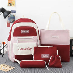 5Pcs Set Backpack for Girls 4146 GALAXY BAGS