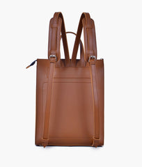 Musterd Leather Backpacks For women-Chic Zipper Closure Backpack 557-2 GALAXY BAGS