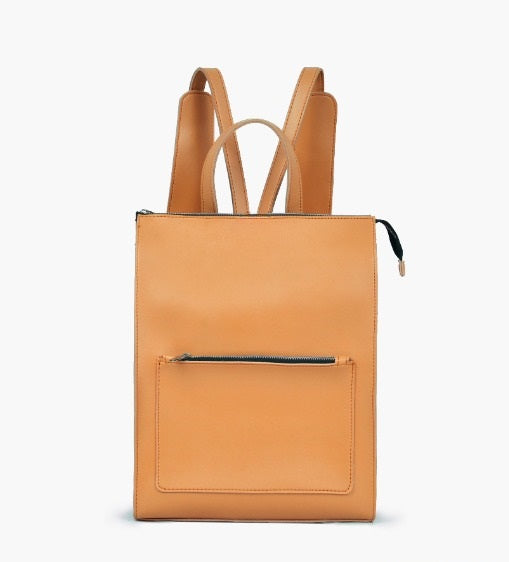 Yellow Women Leather Backpacks 557-2
