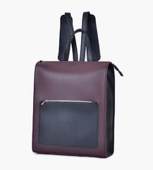 Dark Brown Leather Backpacks For women-Chic Zipper Closure Backpack 557-2 GALAXY BAGS
