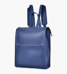 Blue Leather Backpacks For women-Chic Zipper Closure Backpack 557-2 GALAXY BAGS