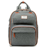 Grey Baby Nappy Diaper Backpack, Foldable Stroller Bag USB Changing Bags Mosquito Net 4122 GALAXY BAGS