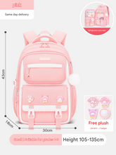 Kids School Backpack with Cartoon Pins & Multiple Compartments HD0020