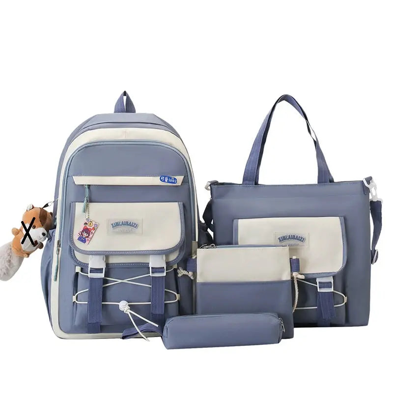 4 pcs Set Girls Backpack Large Capacity School College Travel Bag W16 GALAXY BAGS