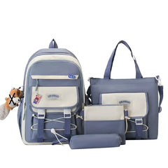 4 pcs Set Girls Backpack Large Capacity School College Travel Bag W16 GALAXY BAGS