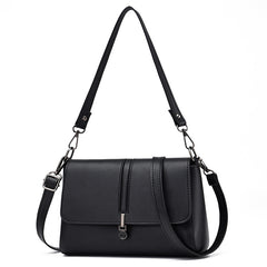 Elegant Black Leather Crossbody Bag 555-4