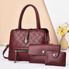 Maroon 3 in 1Handbag For Girls 207-2