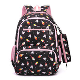 3pcs Ice Cream Pattern Fashionable Backpack With Shoulder Bag And Coin Purse