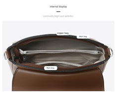 Premium Leather Crossbody Bag with Metallic Details 555-8
