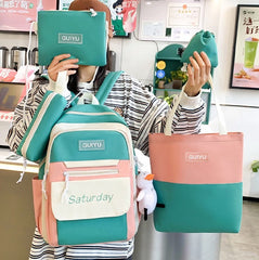 5Pcs Set Backpack for Girls 4146 GALAXY BAGS