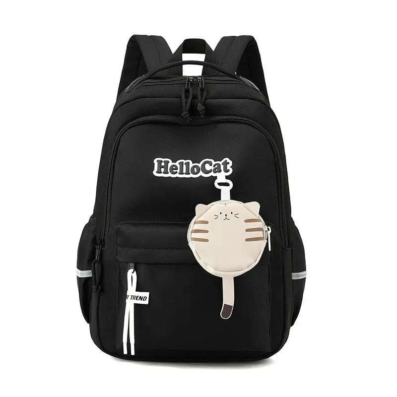 Black Valvet & Leather Backpacks For women-Chic Zipper Closure Backpack 557-2 GALAXY BAGS