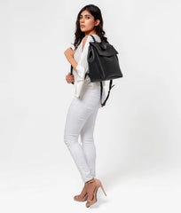 Black Women Leather Backpacks For women 557 GALAXY BAGS