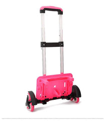 Pink Kid Trolley For Backpack And School Bag Luggage For Children 2 Wheels Expandable Rod High Function Trolly Chariot 156 GALAXY BAGS