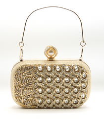 Golden Latest Stylo Bridal Clutch For Women 5002 GALAXY BAGS