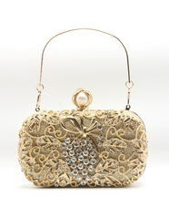 Golden Latest Stylo Bridal Clutch For Women 5002 GALAXY BAGS
