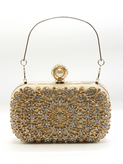 Golden Latest Stylo Bridal Clutch For Women 5002 GALAXY BAGS