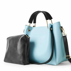 Light Blue 2 in 1 Ladies Tote Bag 8850-2 GALAXY BAGS