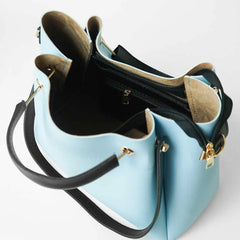 Light Blue 2 in 1 Ladies Tote Bag 8850-2 GALAXY BAGS