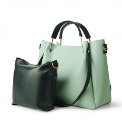 Light Green 2 in 1 Ladies Tote Bag 8850-2 GALAXY BAGS