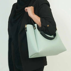 Light Green 2 in 1 Ladies Tote Bag 8850-2 GALAXY BAGS