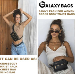Premium Leather Fanny Pack - Lightweight Waist Bag with Adjustable Belt - Galaxy Bags