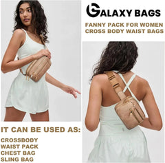 Premium Leather Fanny Pack - Lightweight Waist Bag with Adjustable Belt - Galaxy Bags