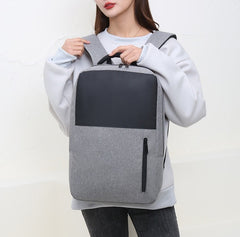 Grey Simple School College Bag 4245 GALAXY BAGS