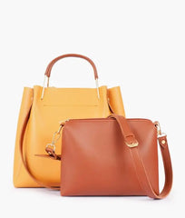 Yellow 2 in 1 Ladies Tote Bag 8850-12 GALAXY BAGS