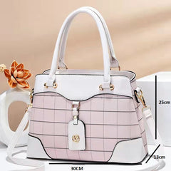 Girls Check Leather Handbags | Stylish & Functional | Makeup Bag 6910-5 GALAXY BAGS
