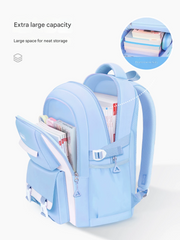 Kids School Backpack with Cartoon Pins & Multiple Compartments HD0020