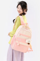 Kids' School Backpack without KeyChain - Cute Plaid Design for Girls ZK402 ( Best For Playgroup to 4th Class)