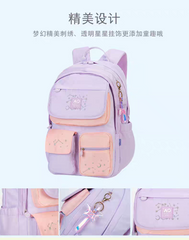 Pastel Dream Backpack – Cute School Bag for Girls with Stylish Design | HD0022 ( Best For Playgroup to 3rd Class)