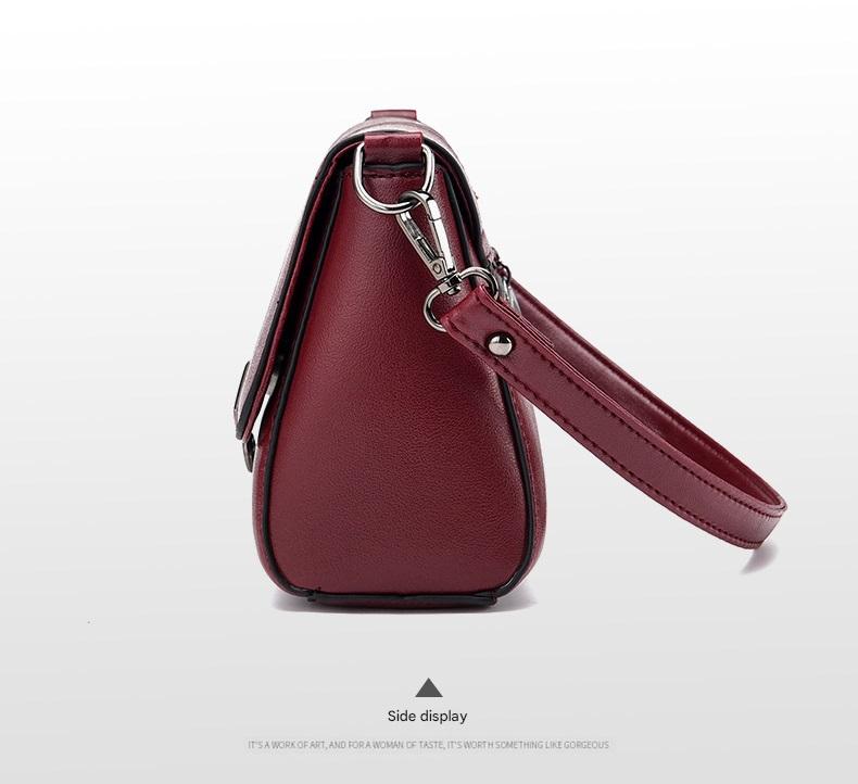 Elegant Black Leather Crossbody Bag 555-4
