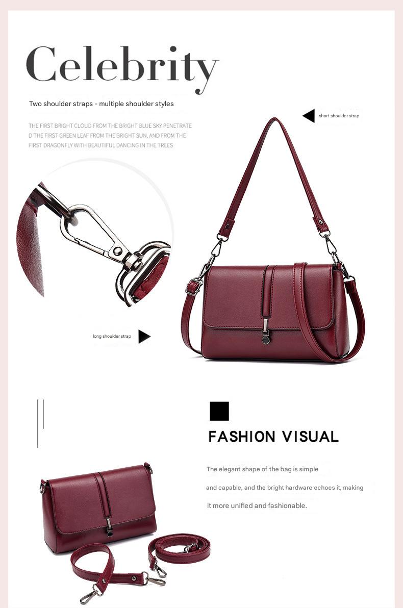 Elegant Black Leather Crossbody Bag 555-4