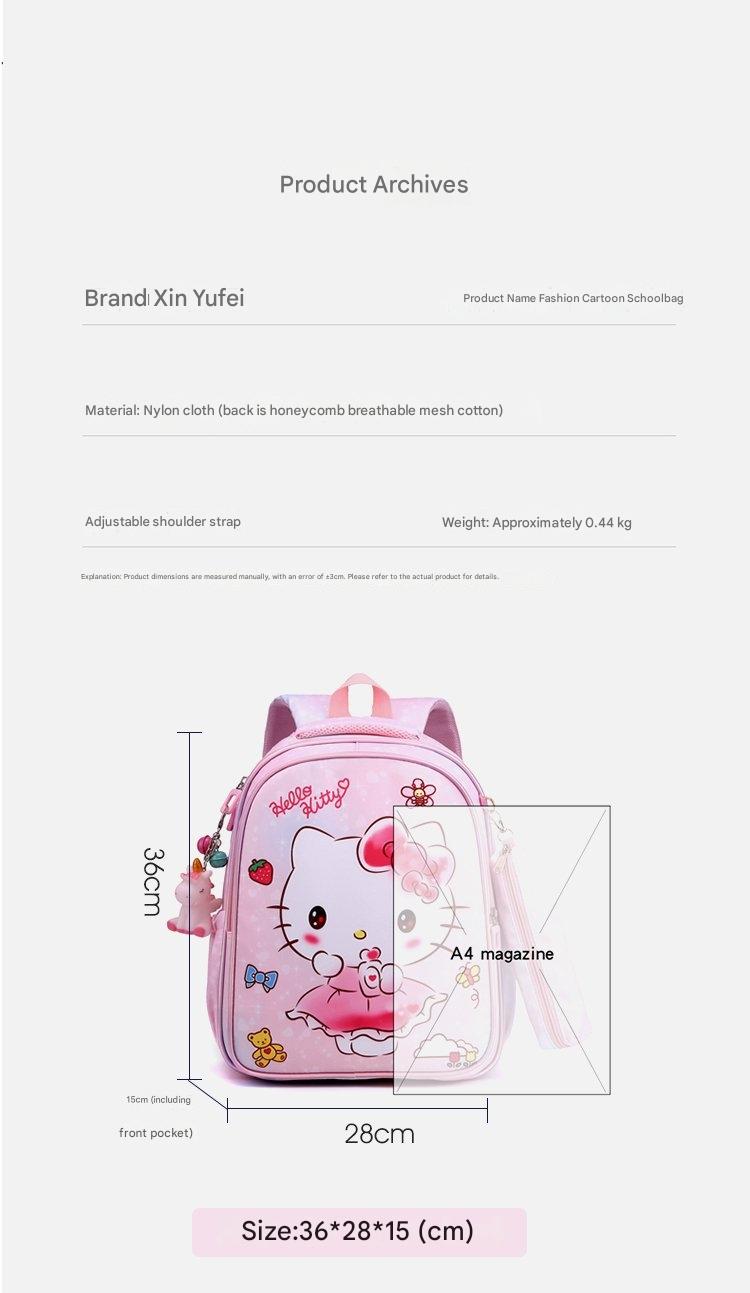 Pink Cartoon Kids Backpack with Fairy Tale Design