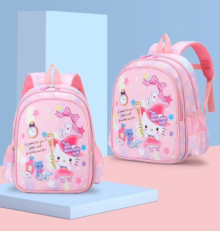 Pink Cartoon Kids Backpack with Fairy Tale Design