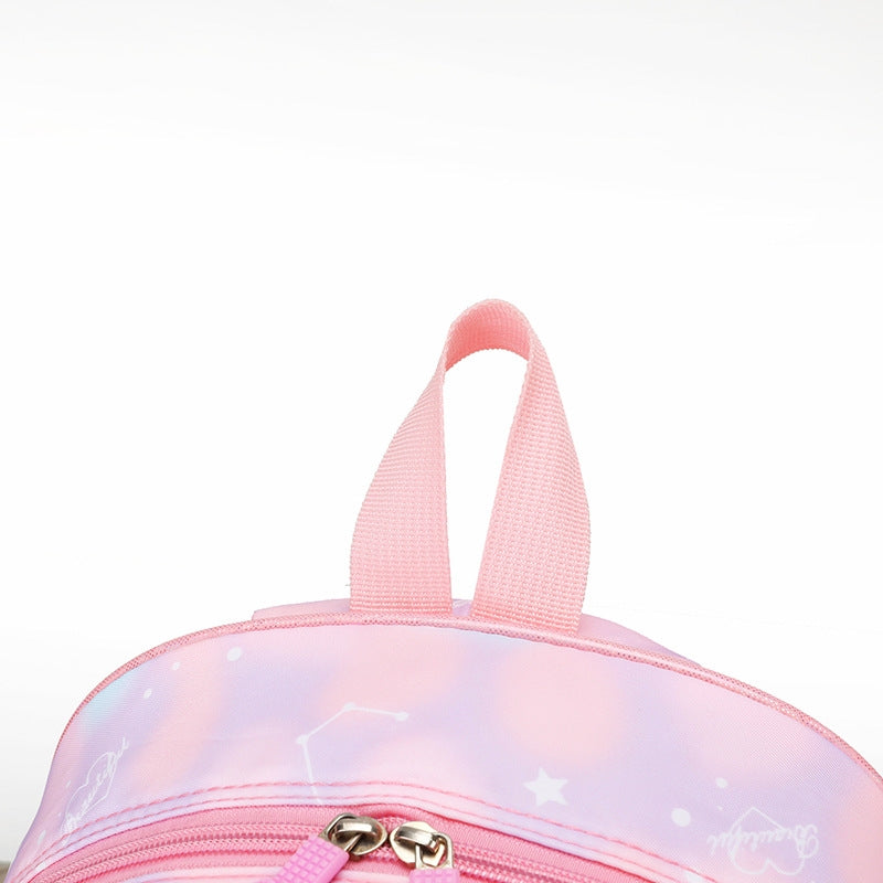Pink Cartoon Kids Backpack with Fairy Tale Design