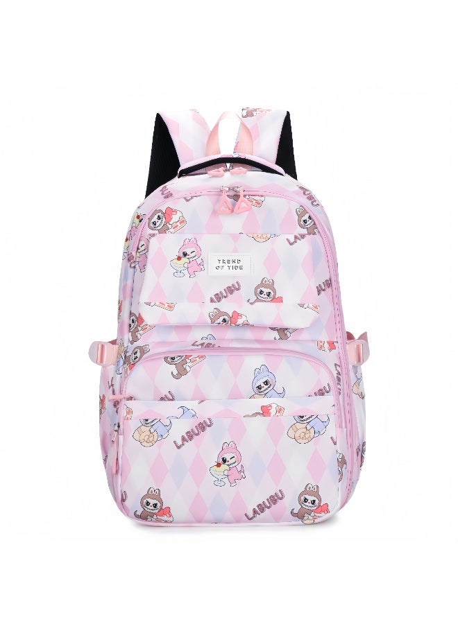 Labubu Children's Backpack New Large Capacity Light Refrigerator Door Boys And Girls Backpack Elementary School Schoolbag ZK431