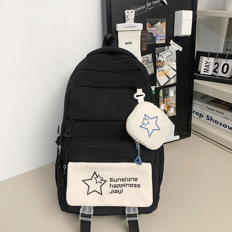 New Korean Style Women's Backpack All-match Two-piece Set Primary School Students' Fashionable Large Capacity ZK426