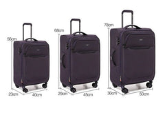 Black Goby London Carry-On Luggage Suitcase 3Pcs Sets On Wheels Oxford Luggage 3006 GALAXY BAGS