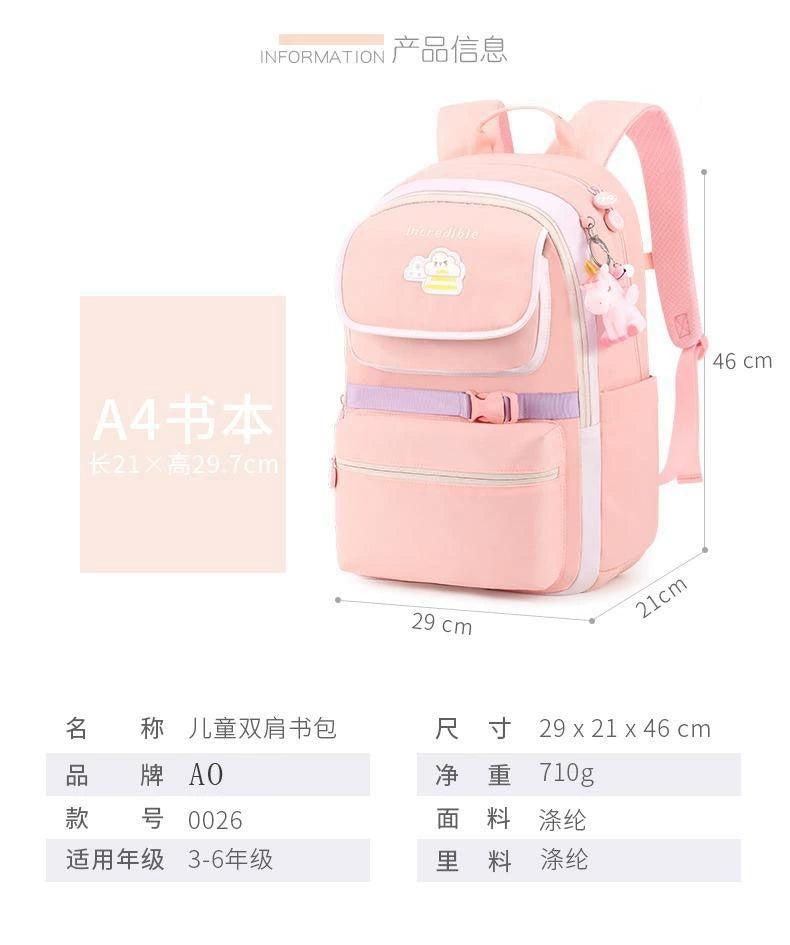 Incredible Kids School Backpack | Stylish & Spacious for Girls & Boys HD0026 ( Best For Playgroup to 3rd Class)