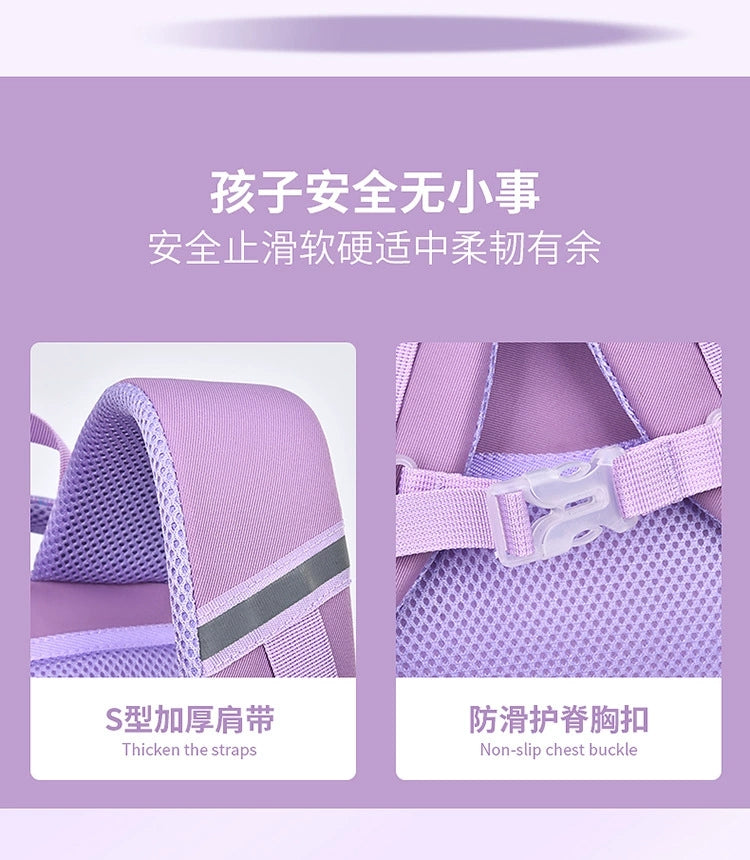 Kids' School Backpack without KeyChain - Cute  Plaid Design for Girls HD0017 ( Best For Playgroup to 3rd Class)