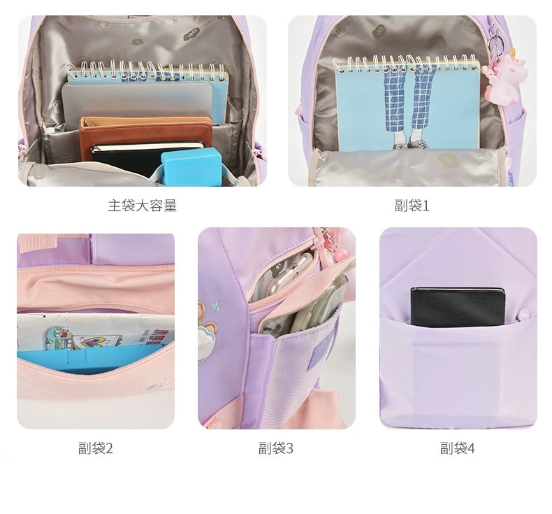 Kids' School & Sports Backpack - Cute Unicorn Design, Durable & Lightweight HD0030 ( Best For Playgroup to 3rd Class)